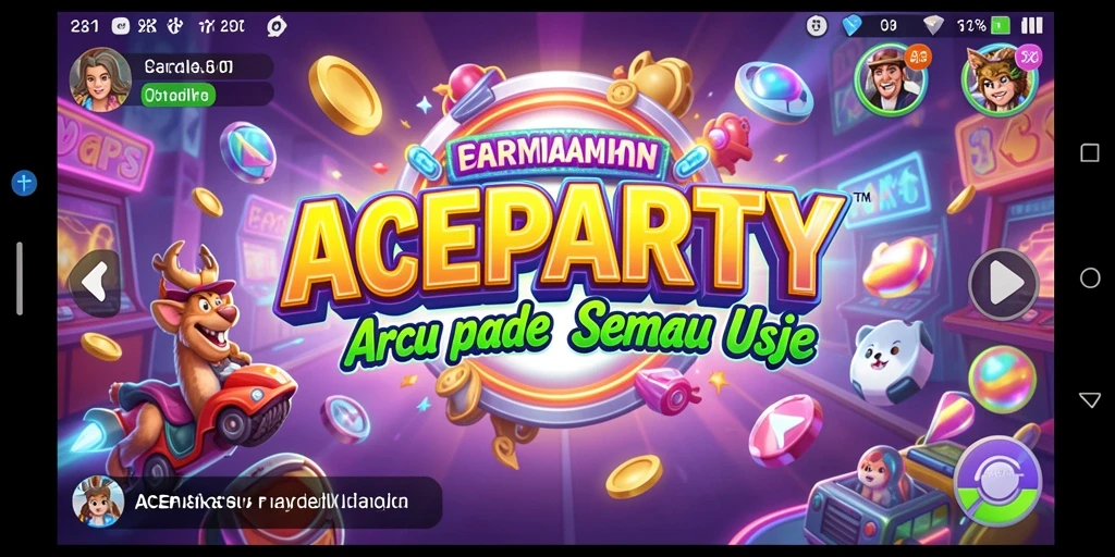 Tampilan gameplay ACEPARTY yang penuh aksi dan warna-warni.