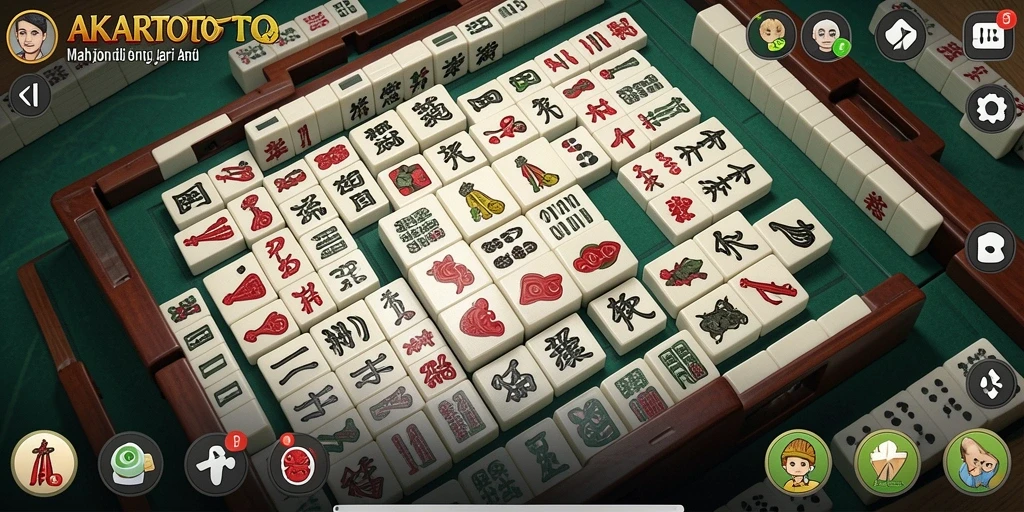 Screenshot gameplay AKARTOTO menampilkan keasyikan bermain Mahjong.