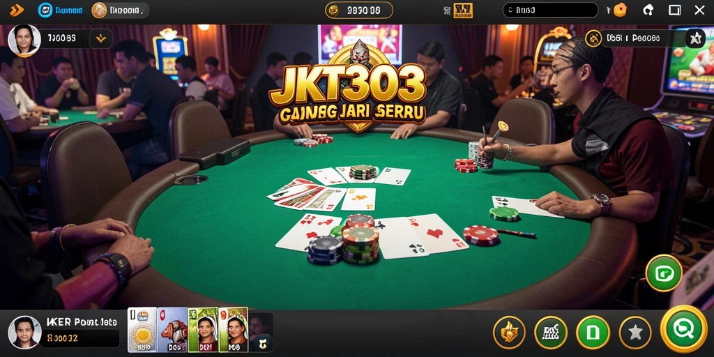 Tampilan gameplay seru dari JKT303 yang penuh strategi Poker.