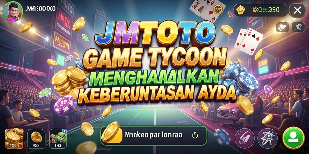 Screenshot utama JMTOTO menampilkan aksi seru dalam mengelola bisnis Tycoon.