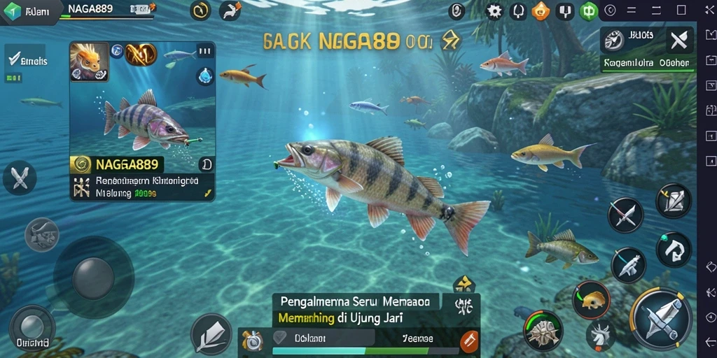 Tampilan gameplay memancing yang menarik dalam NAGA889.