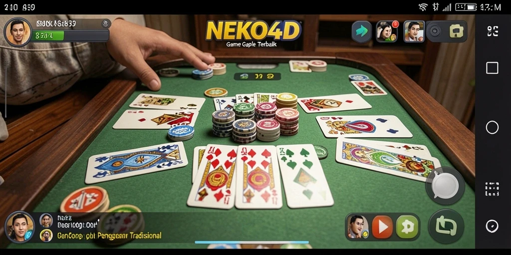 Gameplay seru NEKO4D dengan tema Gaple yang unik.