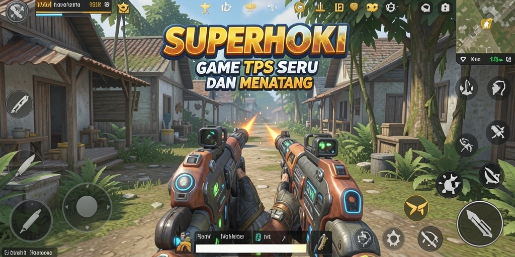 Tampilan gameplay seru dalam SUPERHOKI saat bertempur.